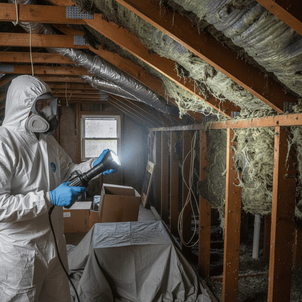 Mold growth discovered in a Bergen County NJ home attic during inspection
