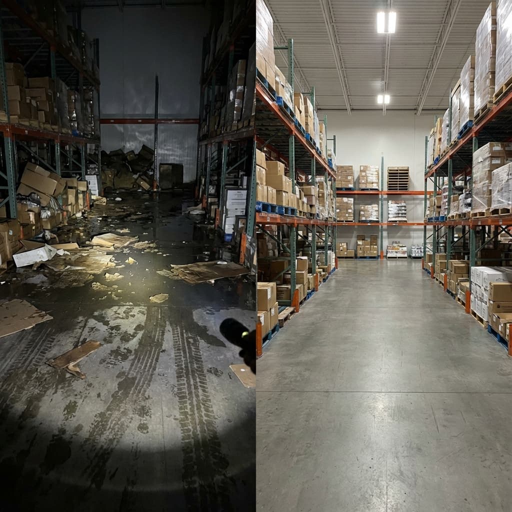 Case Study - Warehouse Rack Water Intrusion & Recovery
